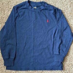 Ralph Lauren Navy Long sleeve Tee with Red Pony Logo